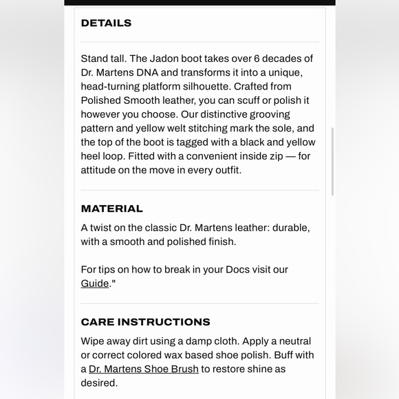 ❤️NWT DR MATRENS JADON SMOOTH LEATHER PLATFORM BOOTS IN BLACK SIZE WOMENS 8 - Picture 10 of 16